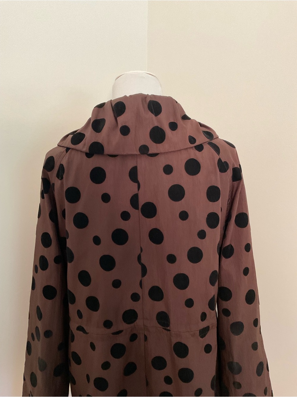 UBU Polka Dot Drawstring Utility Jacket in Brown and Black - Picture 6 of 9